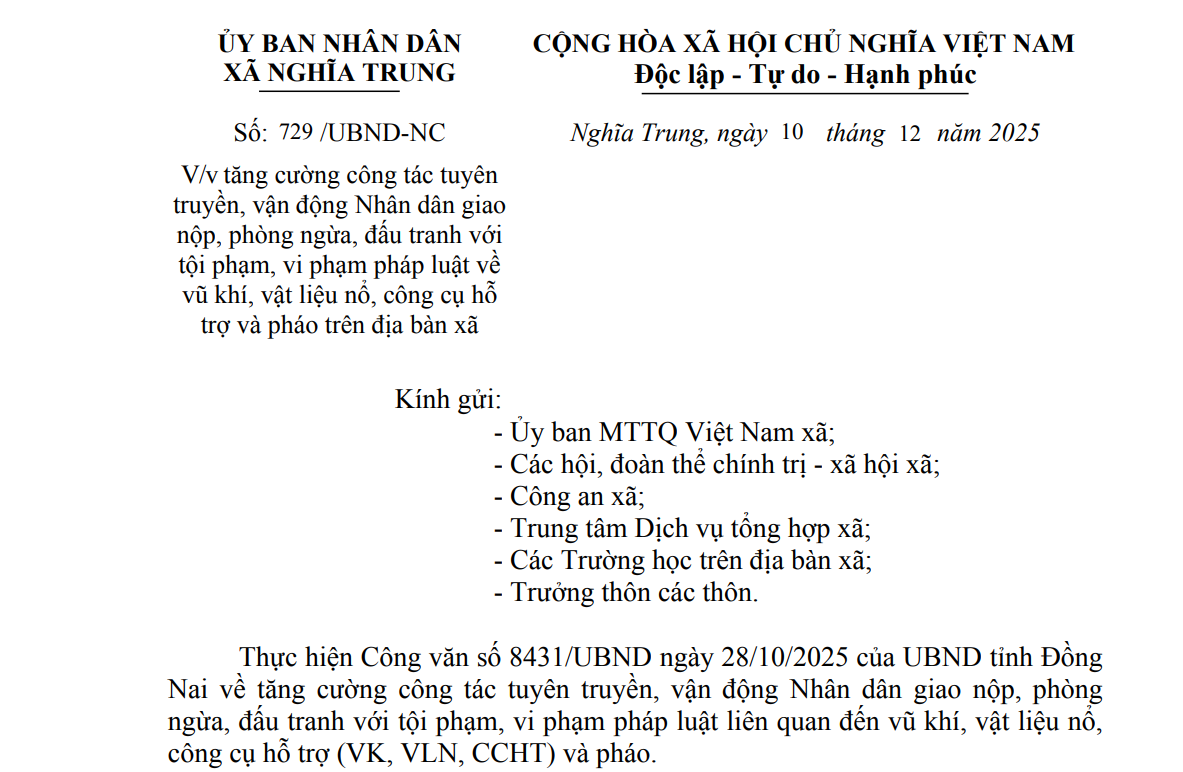 729 thu gom vũ khí